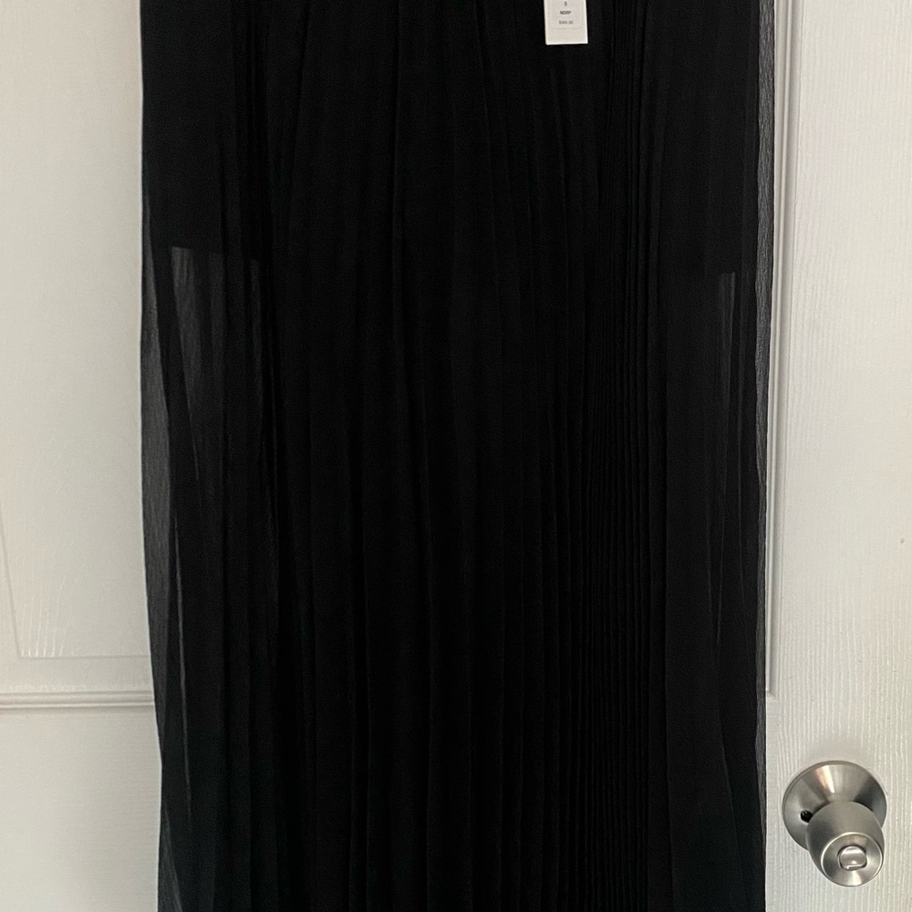Alice + Olivia Black Pleated Maxi Skirt Night Out